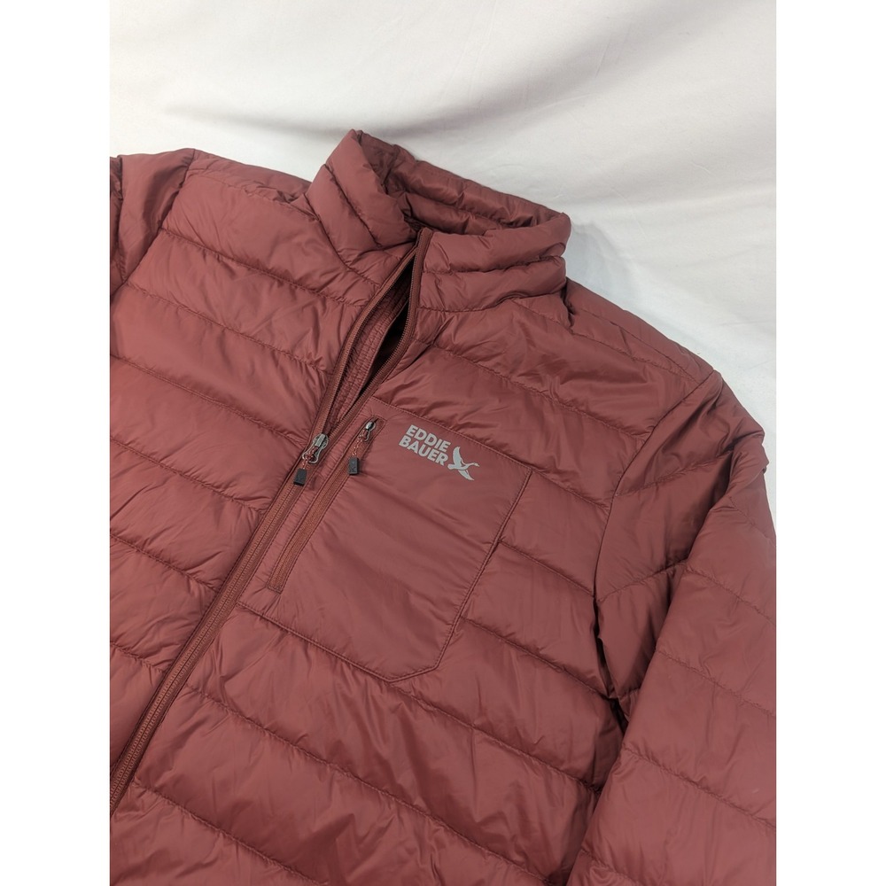 Eddie Bauer Men XL Lightweight Packable 650 Fill Power Down Puffer Jacket Muave